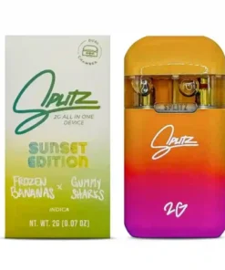 SPLITZ FROZEN BANANAS X GUMMY SHARKS, SPLITZ 2G, SPLITZ CARTS, SPLITZ 2G DISPOSABLE,SPLITZ DISPOSABLE