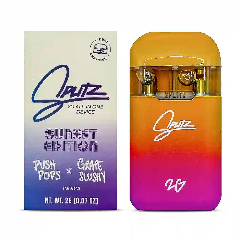 SPLITZ PUSH POPS X GRAPE SLUSHY, SPLITZ, SPLITZ 2G, SPLITZ DISPOSABLE,SPLITZ 2G DISPOSABLE