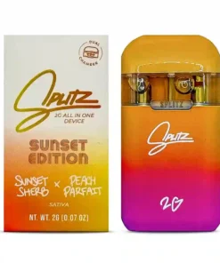 SPLITZ SUNSET SHERB X PEACH PARFIT, Splitz Vape Carts, Splitz Dabs, Splitz Carts, Real Splitz Carts